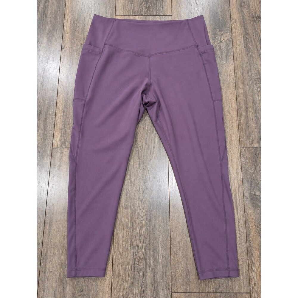 Danskin Womens XXL Vintage Violet High Rise Contour Leggings Pockets 1720442